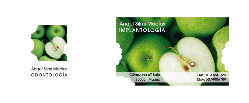 logotipo y tarjeta de visita con manzanas