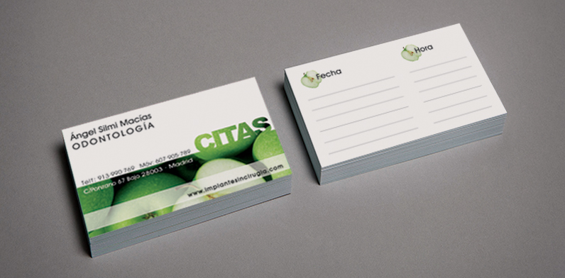 tarjetas de citas de clínica
