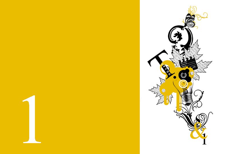 Ilustración collage de imagenes, números y tipografías 